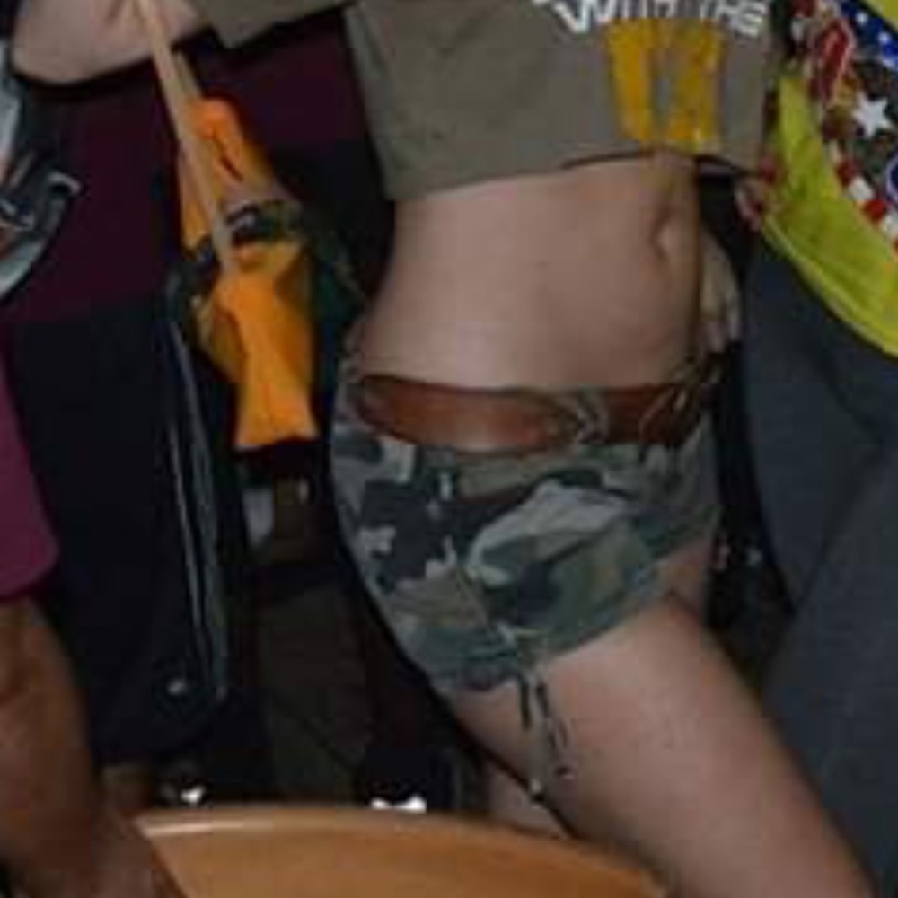 Low rise camo shorts